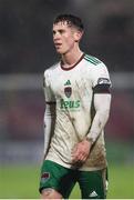 5 April 2024; Evan McLaughlin of Cork City during the SSE Airtricity Men's First Division match between Cork City and Cobh Ramblers at Turner's Cross in Cork. Photo by Michael P Ryan/Sportsfile