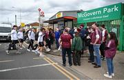 6 April 2024; The Galway team arrive before the Connacht GAA Football Senior Championship quarter-final match between London and Galway at McGovern Park in Ruislip, England. Photo by Brendan Moran/Sportsfile