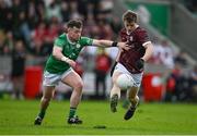 6 April 2024; Johnny McGrath of Galway in action against Nathan McElwaine of London during the Connacht GAA Football Senior Championship quarter-final match between London and Galway at McGovern Park in Ruislip, England. Photo by Brendan Moran/Sportsfile