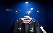 6 April 2024; A general view of the Leinster jersey before the Investec Champions Cup Round of 16 match between Leinster and Leicester Tigers at the Aviva Stadium in Dublin. Photo by Ramsey Cardy/Sportsfile