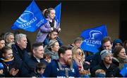 6 April 2024; A young Leinster supporter before the Investec Champions Cup Round of 16 match between Leinster and Leicester Tigers at the Aviva Stadium in Dublin. Photo by Seb Daly/Sportsfile