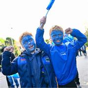 6 April 2024; Leinster supporters Billy, right, and Tadhg Travers-Darcy from Kildare before the Investec Champions Cup Round of 16 match between Leinster and Leicester Tigers at the Aviva Stadium in Dublin. Photo by Tyler Miller/Sportsfile