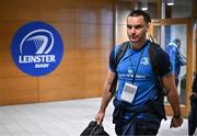6 April 2024; James Lowe of Leinster before the Investec Champions Cup Round of 16 match between Leinster and Leicester Tigers at the Aviva Stadium in Dublin. Photo by Ramsey Cardy/Sportsfile