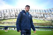 6 April 2024; Hugo Keenan of Leinster before the Investec Champions Cup Round of 16 match between Leinster and Leicester Tigers at the Aviva Stadium in Dublin. Photo by Ramsey Cardy/Sportsfile