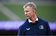 6 April 2024; Leinster head coach Leo Cullen before the Investec Champions Cup Round of 16 match between Leinster and Leicester Tigers at the Aviva Stadium in Dublin. Photo by Ramsey Cardy/Sportsfile