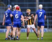 6 April 2024; Clare and Kilkenny players jostle each other during the Allianz Hurling League Division 1 final match between Clare and Kilkenny at FBD Semple Stadium in Thurles, Tipperary. Photo by Piaras Ó Mídheach/Sportsfile