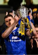 6 April 2024; The Clare captain Conor Cleary lifts the trophy after the Allianz Hurling League Division 1 final match between Clare and Kilkenny at FBD Semple Stadium in Thurles, Tipperary. Photo by Piaras Ó Mídheach/Sportsfile