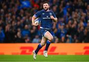 6 April 2024; Robbie Henshaw of Leinster on his way to scoring his side's fourth try during the Investec Champions Cup Round of 16 match between Leinster and Leicester Tigers at the Aviva Stadium in Dublin. Photo by Tyler Miller/Sportsfile