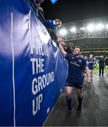 6 April 2024; Cian Healy of Leinster after his side's victory in the Investec Champions Cup Round of 16 match between Leinster and Leicester Tigers at the Aviva Stadium in Dublin. Photo by Ramsey Cardy/Sportsfile