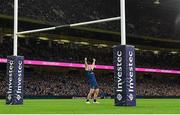 6 April 2024; James Lowe of Leinster celebrates during the Investec Champions Cup Round of 16 match between Leinster and Leicester Tigers at the Aviva Stadium in Dublin. Photo by Seb Daly/Sportsfile