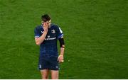 6 April 2024; Ross Byrne of Leinster after being substituted during the Investec Champions Cup Round of 16 match between Leinster and Leicester Tigers at the Aviva Stadium in Dublin. Photo by Seb Daly/Sportsfile