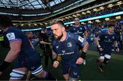 6 April 2024; Andrew Porter of Leinster before the Investec Champions Cup Round of 16 match between Leinster and Leicester Tigers at the Aviva Stadium in Dublin. Photo by Ramsey Cardy/Sportsfile