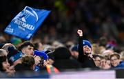 6 April 2024; A Leinster supporter during the Investec Champions Cup Round of 16 match between Leinster and Leicester Tigers at the Aviva Stadium in Dublin. Photo by Ramsey Cardy/Sportsfile