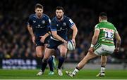 6 April 2024; Robbie Henshaw and Ross Byrne of Leinster during the Investec Champions Cup Round of 16 match between Leinster and Leicester Tigers at the Aviva Stadium in Dublin. Photo by Ramsey Cardy/Sportsfile