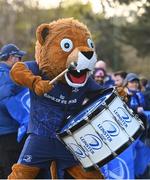 6 April 2024; Leinster mascot Leo the lion before the Investec Champions Cup Round of 16 match between Leinster and Leicester Tigers at the Aviva Stadium in Dublin. Photo by Tyler Miller/Sportsfile