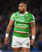 6 April 2024; Solomone Kata of Leicester Tigers during the Investec Champions Cup Round of 16 match between Leinster and Leicester Tigers at the Aviva Stadium in Dublin. Photo by Tyler Miller/Sportsfile