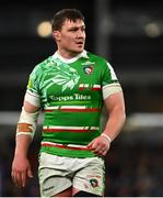 6 April 2024; Jasper Wiese of Leicester Tigers during the Investec Champions Cup Round of 16 match between Leinster and Leicester Tigers at the Aviva Stadium in Dublin. Photo by Tyler Miller/Sportsfile