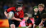 6 April 2024; Action from the Bank of Ireland Half-time Minis match between Birr RFC and Coolmine RFC at the Investec Champions Cup Round of 16 match between Leinster and Leicester Tigers at the Aviva Stadium in Dublin. Photo by Ramsey Cardy/Sportsfile