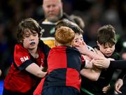 6 April 2024; Action from the Bank of Ireland Half-time Minis match between Birr RFC and Coolmine RFC at the Investec Champions Cup Round of 16 match between Leinster and Leicester Tigers at the Aviva Stadium in Dublin. Photo by Ramsey Cardy/Sportsfile