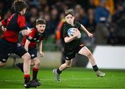 6 April 2024; Action from the Bank of Ireland Half-time Minis match between Birr RFC and Coolmine RFC at the Investec Champions Cup Round of 16 match between Leinster and Leicester Tigers at the Aviva Stadium in Dublin. Photo by Ramsey Cardy/Sportsfile