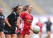 7 April 2024; Jayne Lyons of Tyrone in action against Grace Clifford of Kildare during the Lidl LGFA National League Division 2 final match between Kildare and Tyrone at Croke Park in Dublin. Photo by Stephen Marken/Sportsfile