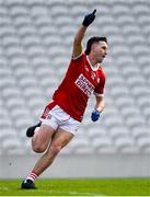 7 April 2024; Chris Og Jones of Cork celebrates after scoring his side's first goal during the Munster GAA Football Senior Championship quarter-final match between Cork and Limerick at SuperValu Páirc Ui Chaoimh in Cork. Photo by Tom Beary/Sportsfile