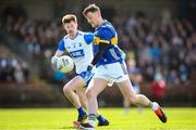 7 April 2024; Conor Sweeney of Tipperary in action against Conor McCarthy of Waterford during the Munster GAA Football Senior Championship quarter-final match between Waterford and Tipperary at Fraher Field in Dungarvan, Waterford. Photo by Michael P Ryan/Sportsfile