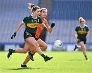 7 April 2024; Cáit Lynch of Kerry in action against Clodagh McCambridge of Armagh during the Lidl LGFA National League Division 1 final match between Armagh and Kerry at Croke Park in Dublin. Photo by Piaras Ó Mídheach/Sportsfile