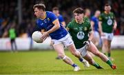 7 April 2024; Daniel Mimnagh of Longford in action against James Conlon  of Meath during the Leinster GAA Football Senior Championship Round 1 match between Longford and Meath at Glennon Brothers Pearse Park in Longford. Photo by Ray McManus/Sportsfile