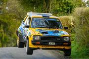 7 April 2024; Aaron McIntyre and Derry Long in their Toyota Starlet  during the Monaghan Stages Rally Round 2 of the Triton Showers National Rally Championship in Monaghan. Photo by Philip Fitzpatrick/Sportsfile
