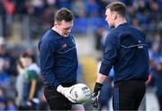7 April 2024; Monaghan goalkeepers Rory Beggan, left, and Darren McDonnell before the Ulster GAA Football Senior Championship preliminary round match between Monaghan and Cavan at St Tiernach's Park in Clones, Monaghan. Photo by Ramsey Cardy/Sportsfile