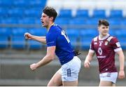 7 April 2024; Jack Kirwan of Wicklow celebrates after scoring his side's first goal during the Leinster GAA Football Senior Championship Round 1 match between Westmeath and Wicklow at Laois Hire O’Moore Park in Portlaoise, Laois. Photo by David Fitzgerald/Sportsfile
