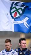 7 April 2024; Monaghan goalkeeper Rory Beggan, right, during the pre-match parade before the Ulster GAA Football Senior Championship preliminary round match between Monaghan and Cavan at St Tiernach's Park in Clones, Monaghan. Photo by Ramsey Cardy/Sportsfile