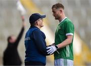 7 April 2024; Limerick manager Jimmy Lee in conversation with Brian O'Sullivan during the Munster GAA Football Senior Championship quarter-final match between Cork and Limerick at SuperValu Páirc Ui Chaoimh in Cork. Photo by Tom Beary/Sportsfile