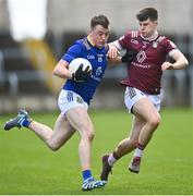 7 April 2024; John Paul Nolan of Wicklow in action against Daniel Scahill of Westmeath during the Leinster GAA Football Senior Championship Round 1 match between Westmeath and Wicklow at Laois Hire O’Moore Park in Portlaoise, Laois. Photo by David Fitzgerald/Sportsfile