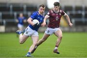 7 April 2024; John Paul Nolan of Wicklow in action against Daniel Scahill of Westmeath during the Leinster GAA Football Senior Championship Round 1 match between Westmeath and Wicklow at Laois Hire O’Moore Park in Portlaoise, Laois. Photo by David Fitzgerald/Sportsfile