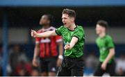 7 April 2024; Seán Cummins of Peamount United celebrates at the final whistle after his side's victory in the FAI Under 17 Cup final match between Malahide United and Peamount United at Whitehall Stadium in Dublin. Photo by Seb Daly/Sportsfile