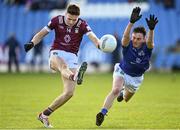 7 April 2024; Robbie Forde of Westmeath in action against Cillian McDonald of Wicklow during the Leinster GAA Football Senior Championship Round 1 match between Westmeath and Wicklow at Laois Hire O’Moore Park in Portlaoise, Laois. Photo by David Fitzgerald/Sportsfile