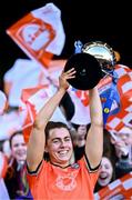 7 April 2024; Armagh captain Clodagh McCambridge lifts the cup after her side's victory in the Lidl LGFA National League Division 1 final match between Armagh and Kerry at Croke Park in Dublin. Photo by Piaras Ó Mídheach/Sportsfile