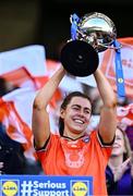 7 April 2024; Armagh captain Clodagh McCambridge lifts the cup after her side's victory in the Lidl LGFA National League Division 1 final match between Armagh and Kerry at Croke Park in Dublin. Photo by Piaras Ó Mídheach/Sportsfile