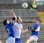 7 April 2024; Jack McCarron of Monaghan in action against Cian Reilly of Cavan during the Ulster GAA Football Senior Championship preliminary round match between Monaghan and Cavan at St Tiernach's Park in Clones, Monaghan. Photo by Daire Brennan/Sportsfile