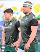 7 April 2024; Connacht players Jordan Duggan, right, and Eoin De Buitlear before the Challenge Cup Round of 16 match between Section Paloise and Connacht at Stade du Hameau in Pau, France. Photo by Loic Cousin/Sportsfile