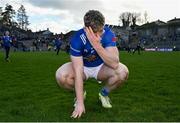 7 April 2024; Paddy Lynch of Cavan reacts after the Ulster GAA Football Senior Championship preliminary round match between Monaghan and Cavan at St Tiernach's Park in Clones, Monaghan. Photo by Ramsey Cardy/Sportsfile