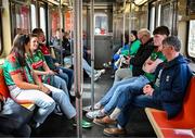 7 April 2024; Mayo supporters ride the number one subway before the Connacht GAA Football Senior Championship quarter-final match between New York and Mayo at Gaelic Park in New York, USA. Photo by Sam Barnes/Sportsfile