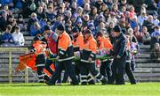 7 April 2024; Darren Hughes of Monaghan is stretchered off during the Ulster GAA Football Senior Championship preliminary round match between Monaghan and Cavan at St Tiernach's Park in Clones, Monaghan. Photo by Daire Brennan/Sportsfile