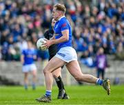 7 April 2024; Padraig Faulkner of Cavan on his way to scoring his side's first goal during the Ulster GAA Football Senior Championship preliminary round match between Monaghan and Cavan at St Tiernach's Park in Clones, Monaghan. Photo by Daire Brennan/Sportsfile