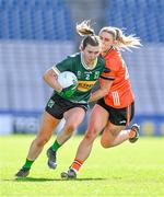 7 April 2024; Cáit Lynch of Kerry in action against Sarah Quigley of Armagh during the Lidl LGFA National League Division 1 final match between Armagh and Kerry at Croke Park in Dublin. Photo by Piaras Ó Mídheach/Sportsfile