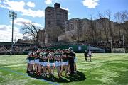 7 April 2024; The Mayo team huddle before the Connacht GAA Football Senior Championship quarter-final match between New York and Mayo at Gaelic Park in New York, USA. Photo by Sam Barnes/Sportsfile