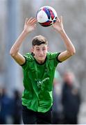 7 April 2024; Calum Casey of Peamount United during the FAI Under 17 Cup final match between Malahide United and Peamount United at Whitehall Stadium in Dublin. Photo by Seb Daly/Sportsfile