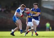 7 April 2024; Willie Beresford of Waterford in action against Peter McGarry of Tipperary during the Munster GAA Football Senior Championship quarter-final match between Waterford and Tipperary at Fraher Field in Dungarvan, Waterford. Photo by Michael P Ryan/Sportsfile